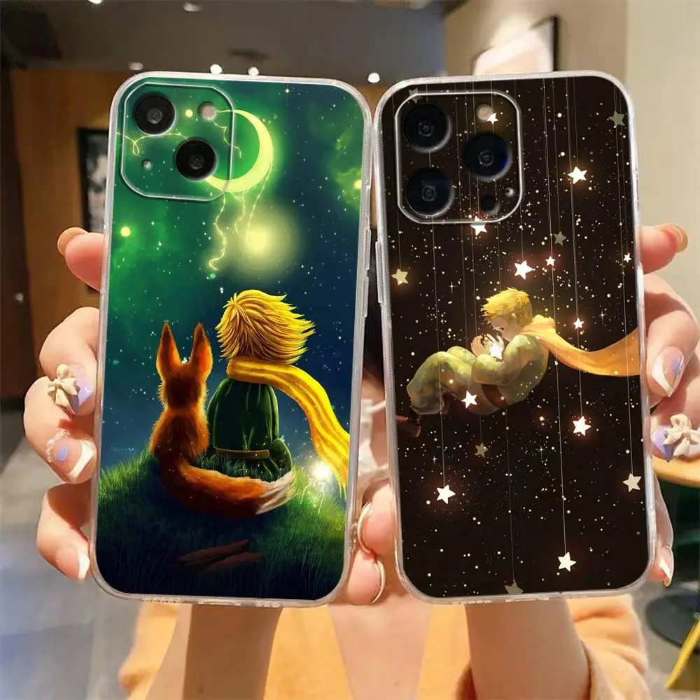 

Funda Coque Case for iClear Apple 14 13 12 11 SE X XR XS 8 7 6 6S Pro Mini Max Plus TPU Case Capa Cover The starry little Prince
