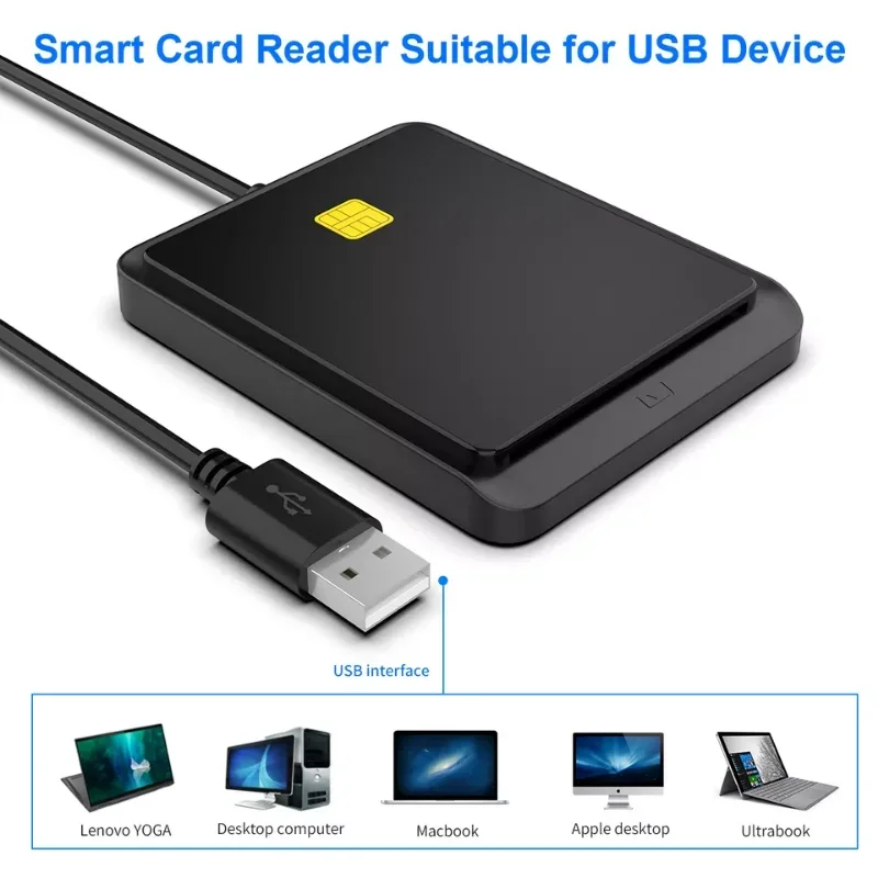 Устройство для чтения смарт-карт USB 2 0 чёрный белый