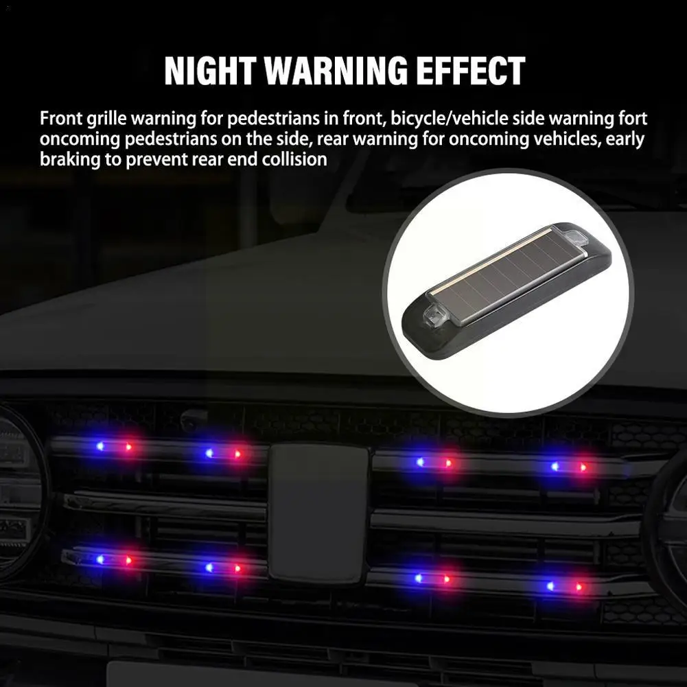 

5colors Car Solar LED Warning Light Night Ride For Motorcycle Electric Vehicle Bicycle Tail Light Anti-rear Strobe Warning T6Q1