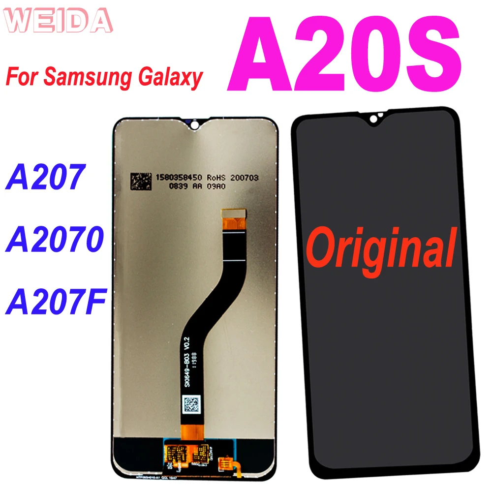 

ЖК-дисплей 6,5 "для Samsung Galaxy A20S/A207/A2070/A207F, дисплей с сенсорным экраном и дигитайзером в сборе, замена для A20S LCD, оригинал