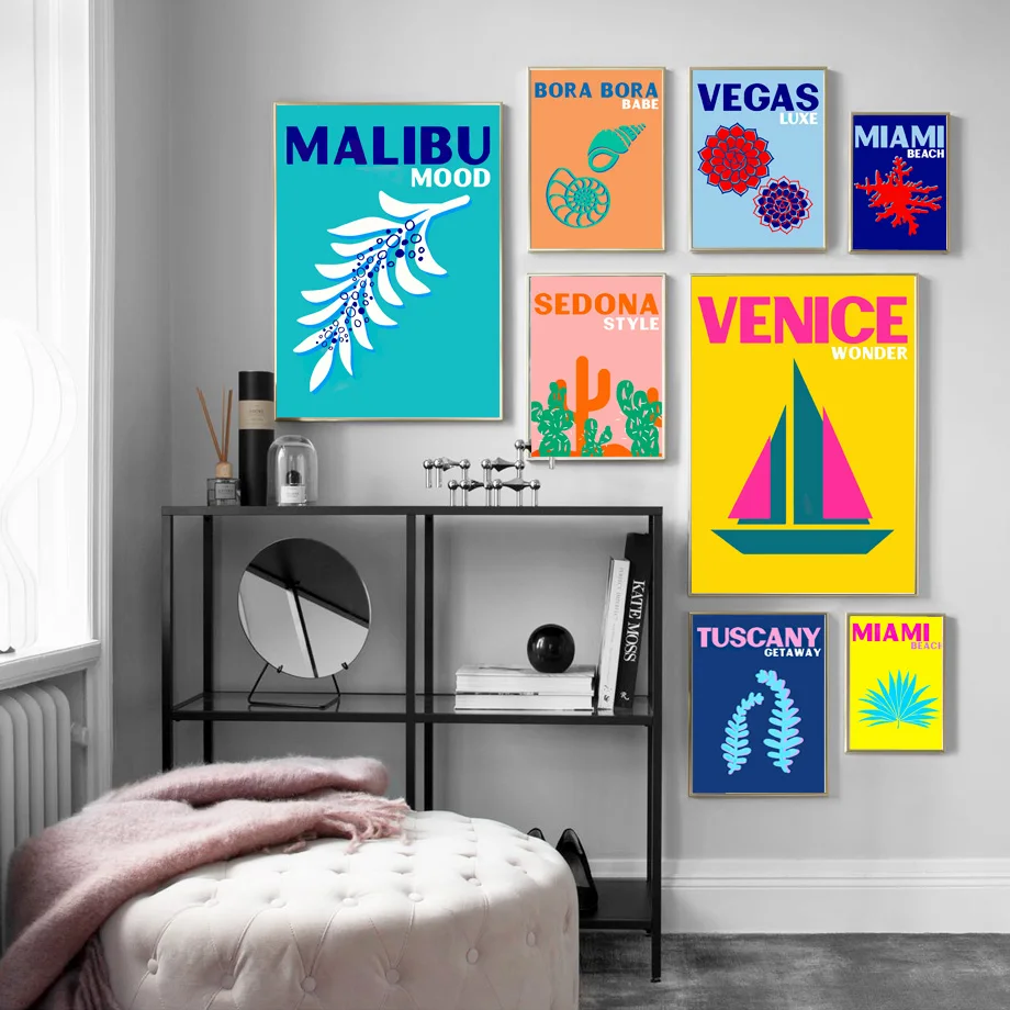 

Настенная картина из Венеции, Тосканы, Вегаса, Седоны, Майами, Малибу, Картина на холсте, Постер для путешествий, Настенная картина для декор...