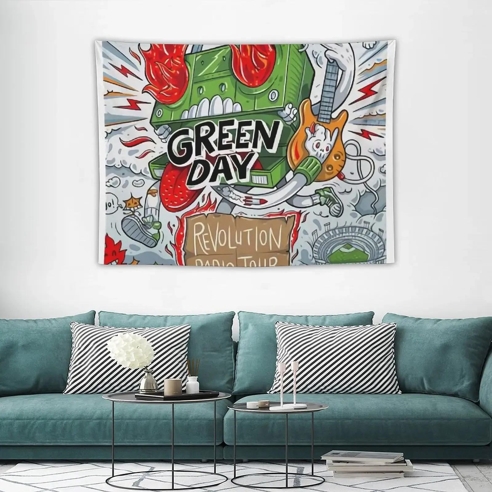 Зеленый гобелен комнатный эстетический декор домашний организация и украшение