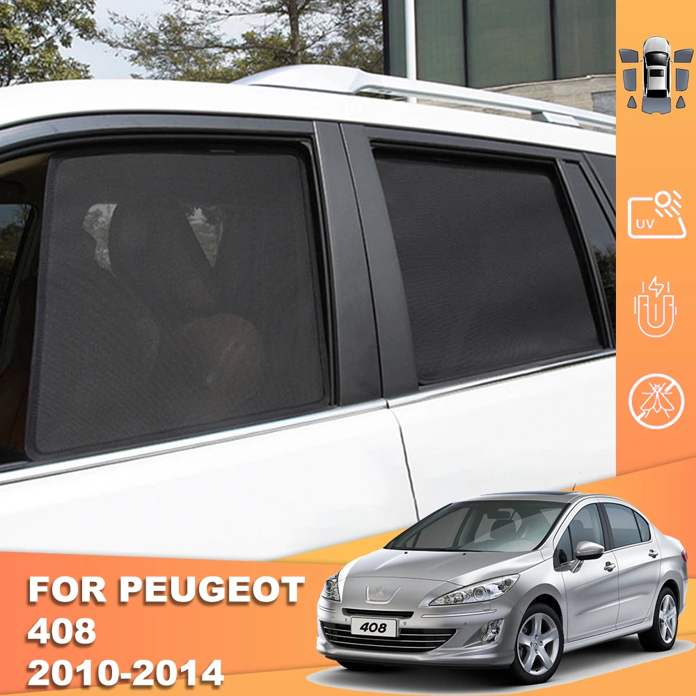 

For Peugeot 408 MK1 T7 2010-2021 Magnetic Car Sunshade Shield Front Windshield Frame Curtain Rear Side Window Sun Shade Visor