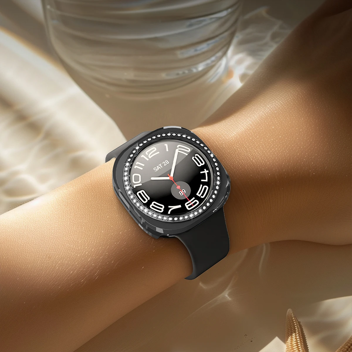 Фото Блестящий полый чехол для Samsung Galaxy Watch Ultra 2, жесткий чехол из поликарбоната с алмазным дизайном для Galaxy Watch Ultra 2026, защитный чехол, аксессуары. №4