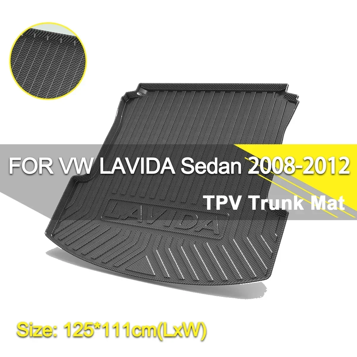 Коврик для багажника автомобиля водонепроницаемый Нескользящий Резиновый