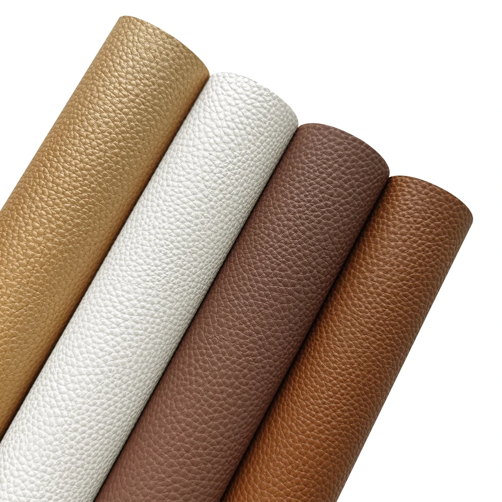 

Litchi Embossed Solid Color PU Faux Leather Sheets for Handbags/Pendants/Golf Bags/Shoes/Trinkets DIY Vinyl Fabric 30x135cm