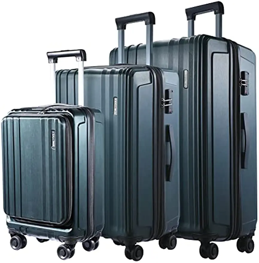 Set 3 Piece 20/24/28 Front Laptop Pocket&expandable Abs+pc L