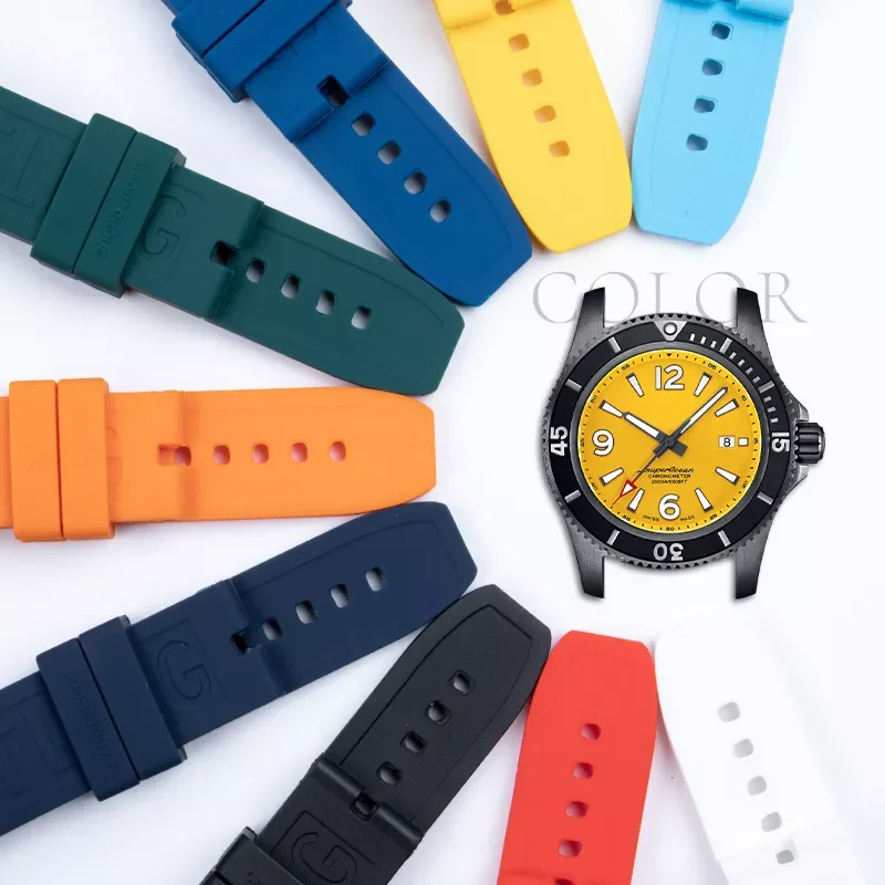 

Soft Nature Rubber silicone Watch band 20mm 22mm 24mm Colorful Watchband For