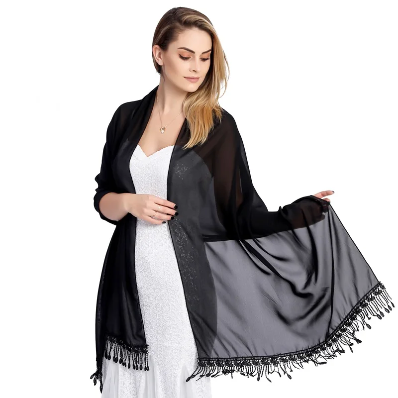 

Large Size Dinner Bride Bridesmaid Wedding Dress Cheongsam Woman Lace Chiffon Shawl