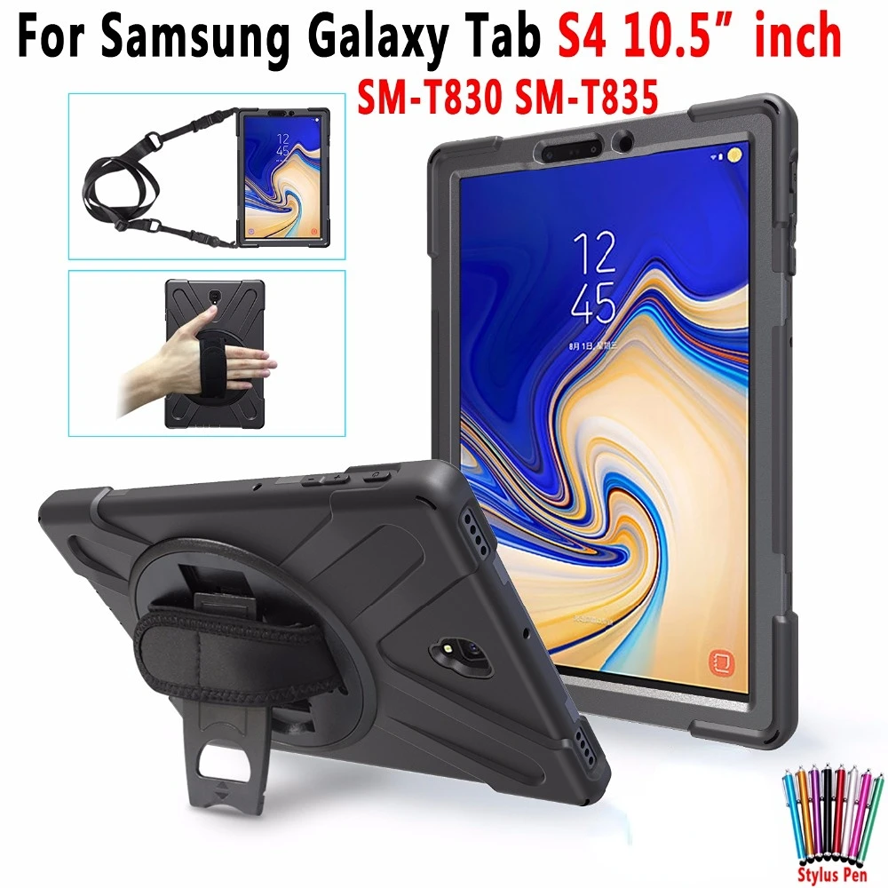 

Case for Samsung Galaxy Tab S4 10.5 2018 T830 T835 SM-T830 SM-T835 Kids Children Safe Drop Resistance Cover Wrist Strap Funda