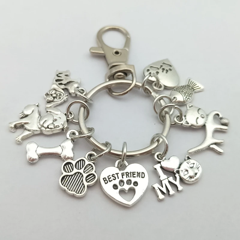 Брелок для ключей Я люблю свою собаку и кость | Украшения аксессуары