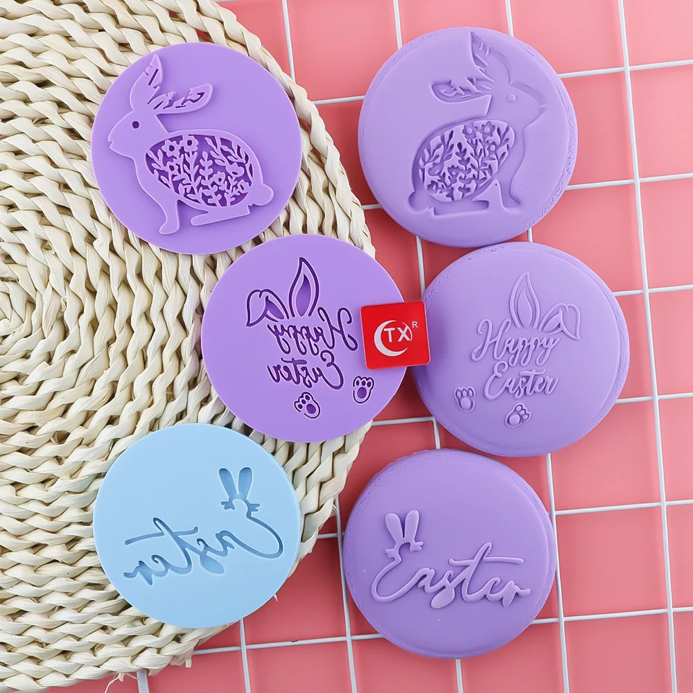 Easter Egg Rabbit Acrylic Cookies Cutter Cute Bunny Stamp Embossed Fondant Sugar Craft Cake Mold Baking Decorating Tools | Дом и сад