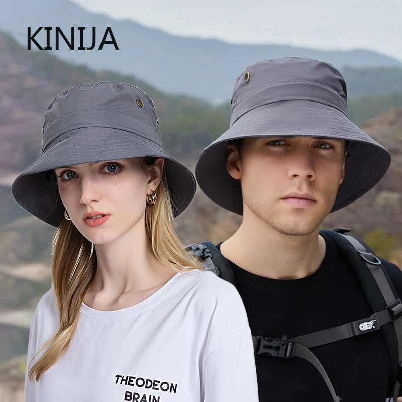 Unisex Panama Bucket Hat Women Outdoor Sun Protection Hats for Men Fashion Summer Hat Visor Fishing Hiking Hat Anti-UV Sun Hat