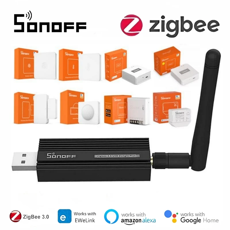 

SONOFF Zigbee Dongle-E USB Dongle Plus Zigbee 3.0 Wireless Smart Gateway Analyzer ZHA Zigbee2MQTT USB Stick Capture With Antenna