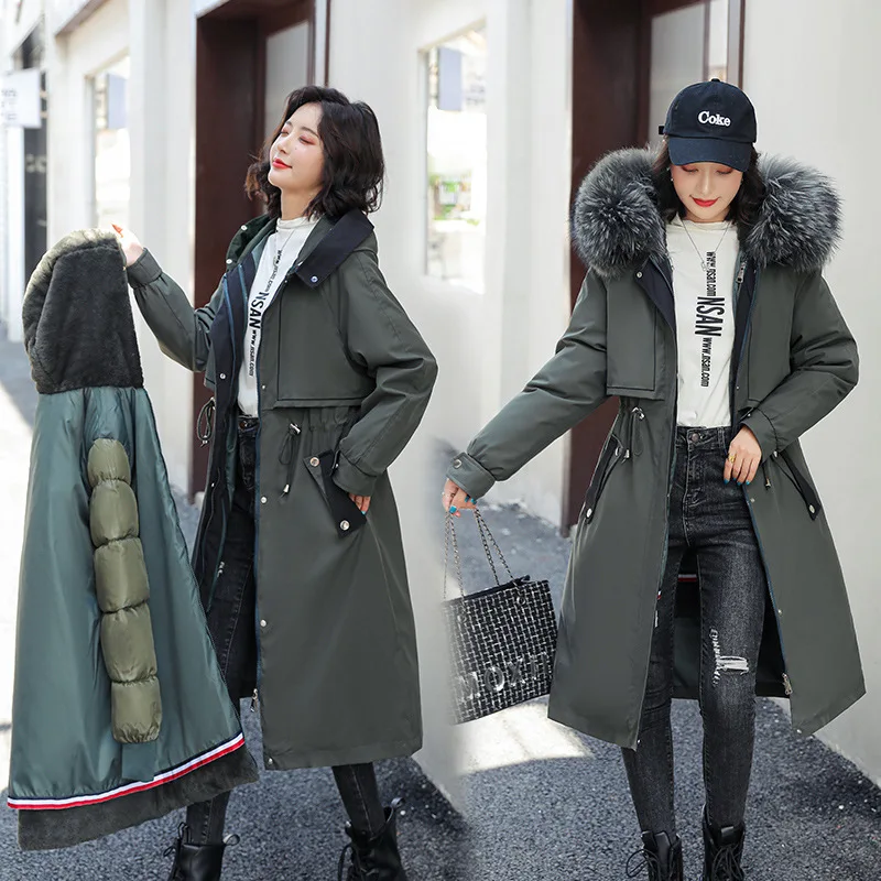 Winter Coat Women 2022 Fashion Korean Mid-length Hooded Coats and Jackets for Women Removable Liner Jacket Winterjacke Damen Zm