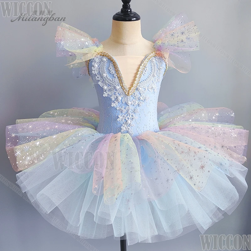 Toddler Sequined Fancy White Ballet Tutu dress Girl Dance Costume Children Ballerinas Kid Ballroom Suit Clothes Customized