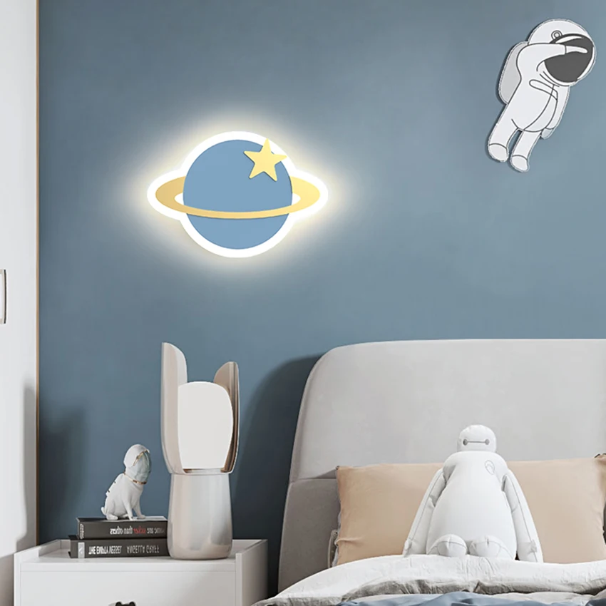 LED Kinderzimmer Wand Lampe Schlafzimmer Nacht Lampe Kreative Karikatur Nette Warme Delphin Planeten Wolke Mond Liebe Wand Lichter LP-185