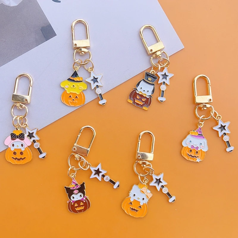 Sanrio Kuromi Хелло Китти подвеска Хэллоуин мультфильм Милая Тыква брелок сумка