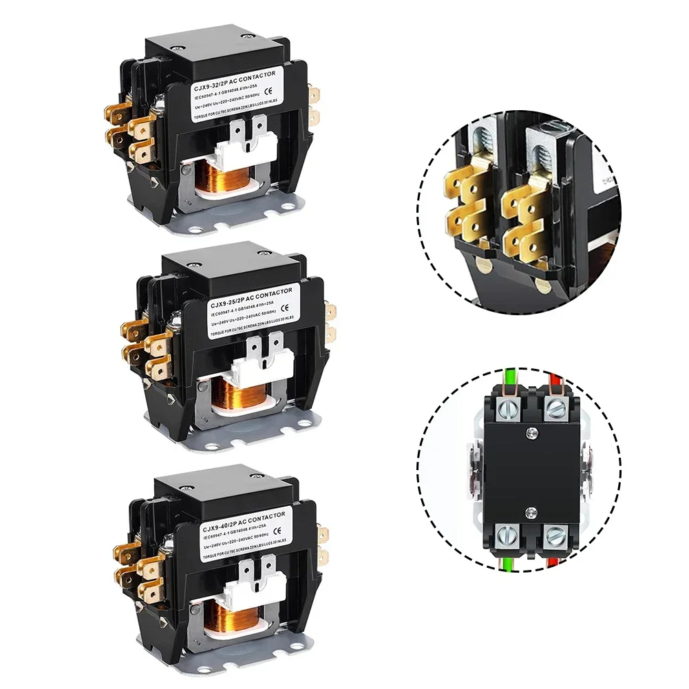 2P контактор кондиционера нормально открытая 25/32/40A 220V Катушка AC Контактор