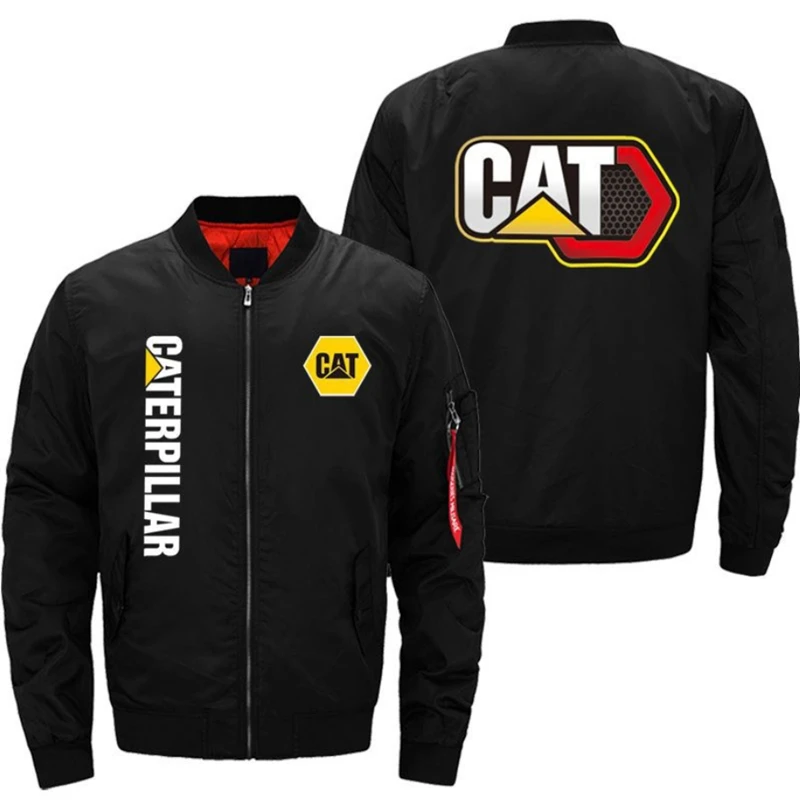 

Куртка-пилот мужская приталенная, теплая толстовка с принтом кота и гусеницы, одежда в стиле хип-хоп, летающая куртка в стиле Харадзюку