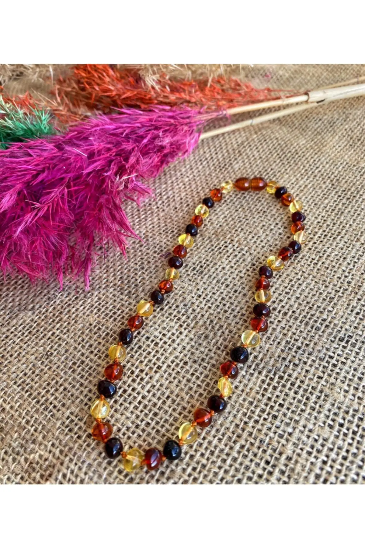 

Ожерелье унисекс круглое из балтийского янтаря, 3 цвета