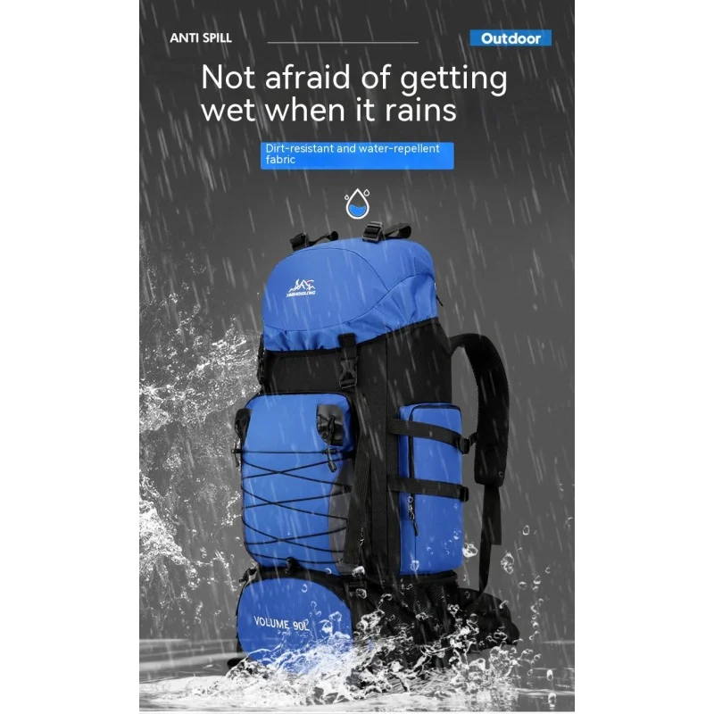 90L Large Capacity Camping Backpack Travel Bag Men's and Women's Luggage Hiking Shoulder Bag Outdoor Mountaineering Men's and Wo