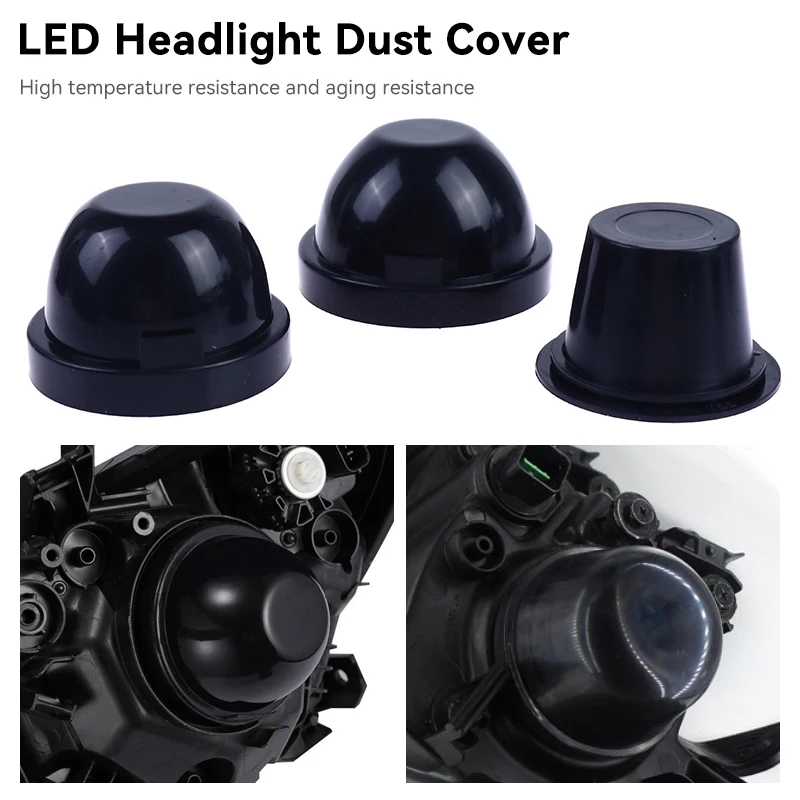 

2pc Car Light For Universal LED Headlight Dust Cover Waterproof Dustproof Sealing Headlamp Cover Cap