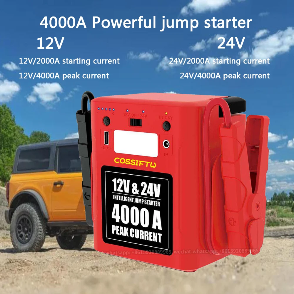 

Powerful Jump Starter 56000mAh Large Capacity 12V for Car 24V for Truck Car Start Digital Charging Power Bank Starting Device