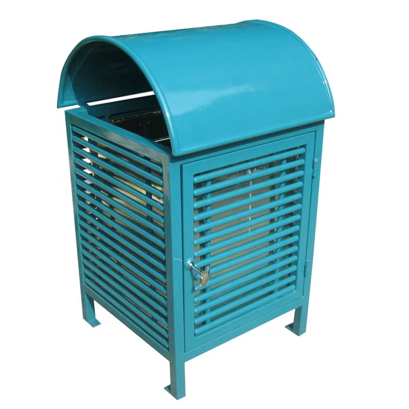 

Стальная уличная металлическая мусорная корзина с порошковым покрытием