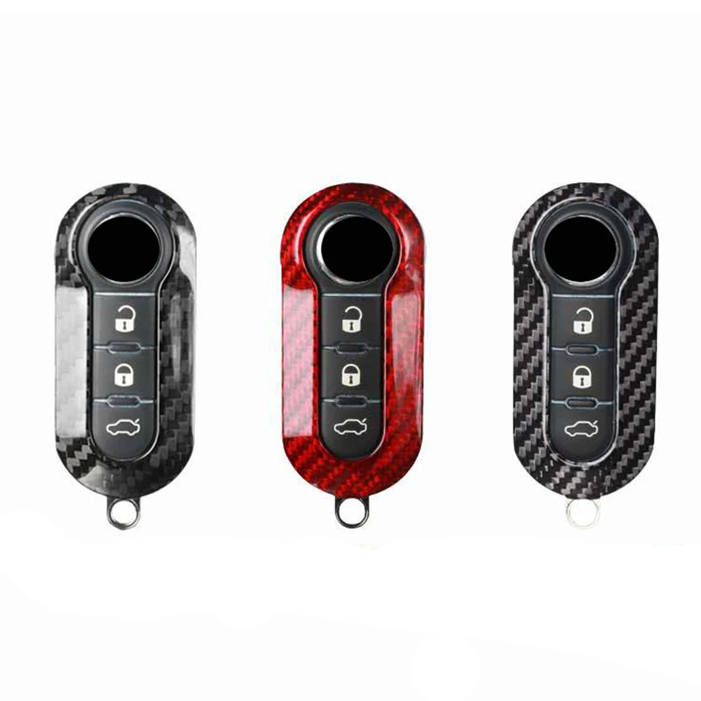 Чехол для ключа из углеродного волокна, чехол из стекловолокна для FIAT Key, чехол для Freemont 500, л, подходит для панды, пуговицы Bravo 3