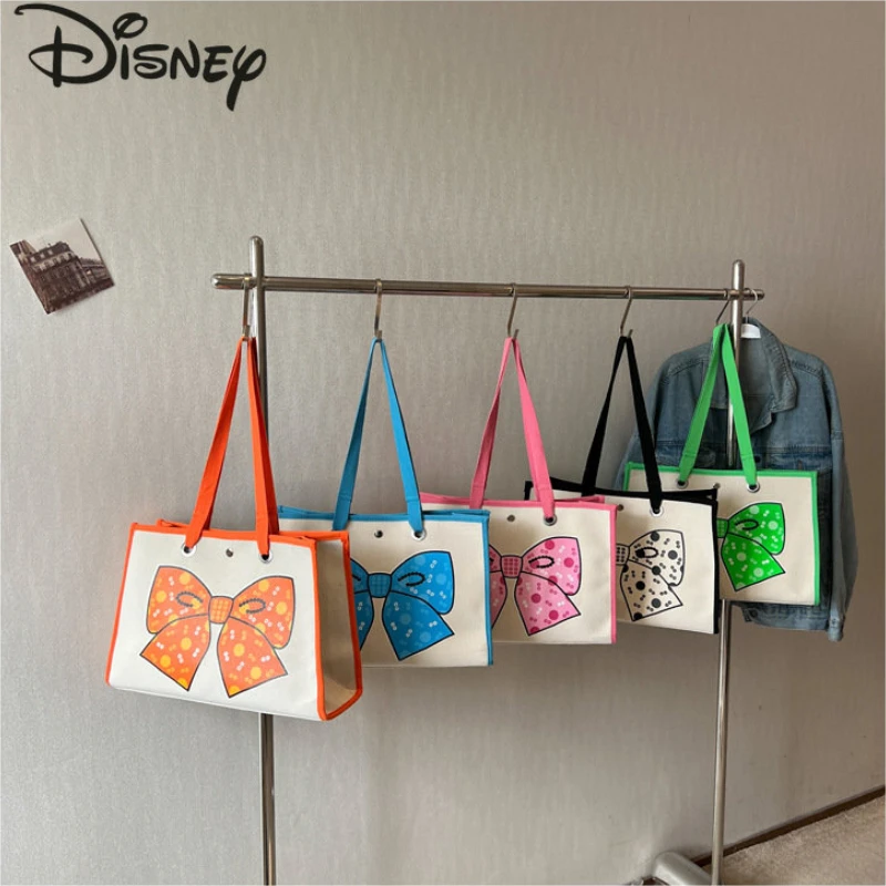 Disney Minnie New Handbag High Quality High Capacity Fashion Women's Bag Cartoon Leisure Shopping Environmental Protection Bag