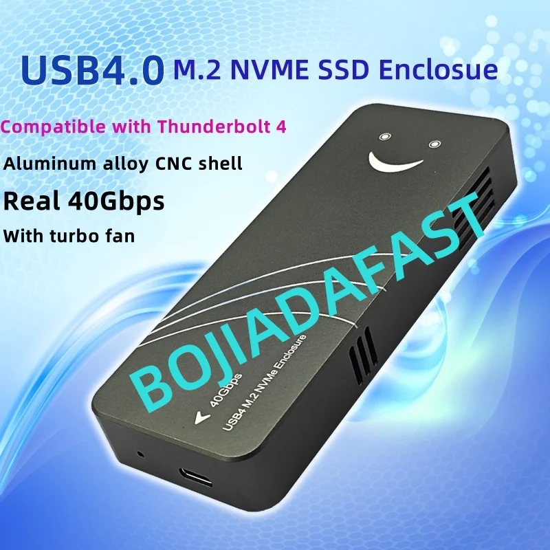 Фото Горячая новинка 2026: Корпус для SSD M.2 M-key NVMe с интерфейсом Thunderbolt 3 USB 4.0 Type-C 40 Гбит/с (ASM2464DP) + кабель Thunderbolt 3 для передачи данных №2