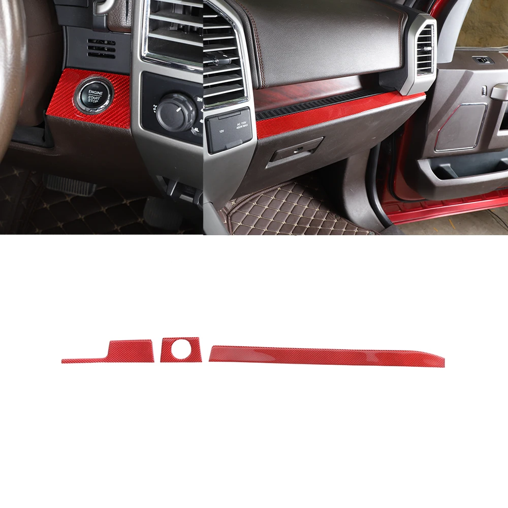 

for Ford F150 2015 2016 2017 2018 2019 2020 Car Center Console Decoration Trim Strip Interior Accessories Carbon Fiber Stickers