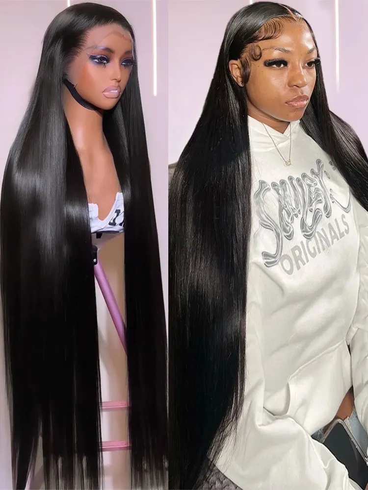CEXXY 250% 40 46 дюймов прямые человеческие волосы парик на сетке спереди 13x4 13x6 HD