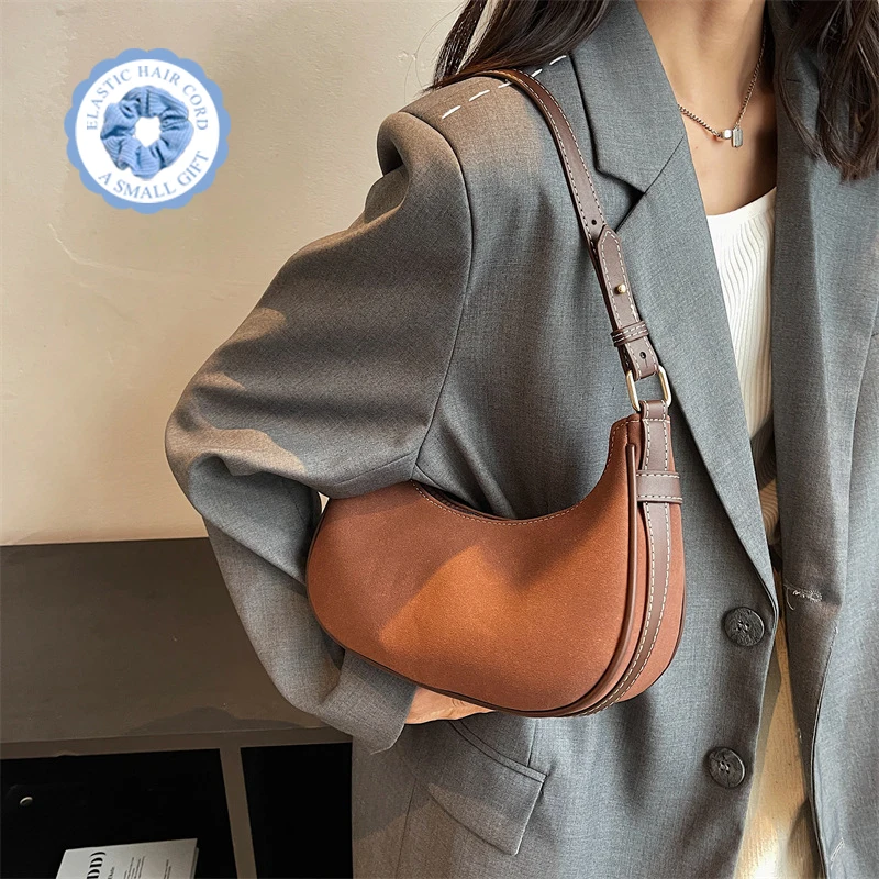 

Brand Simple Design Women's Bag High-end 2022 Frosted PU Zipper Casual Underarm Bag Fashion Color Ladies Handbag Luxury Bag
