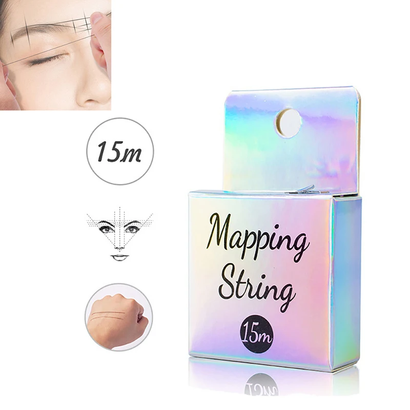 

1PC 15m Microblading Eyebrow Mapping String Makeup Pre-Inked Eyebrow Marking Thread Brow Positioning Tool tattoo supplies