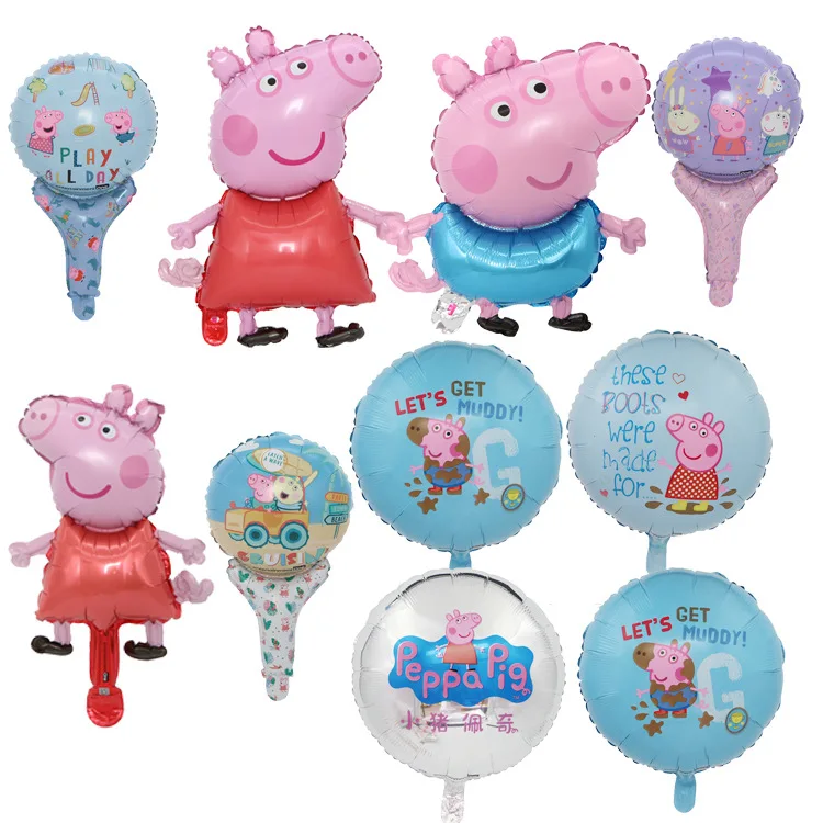 

Cartoon Peppas Pig Aluminum Film Balloon Children's Birthday Party Decoration Arrangement Balloons Cartoon Animal Toy Balloons