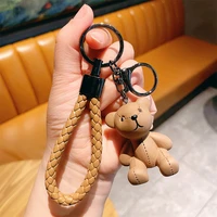 xm funny new imitation puppet bear resin key chain exquisite bag ornament trend car key chain accessories bag pendant