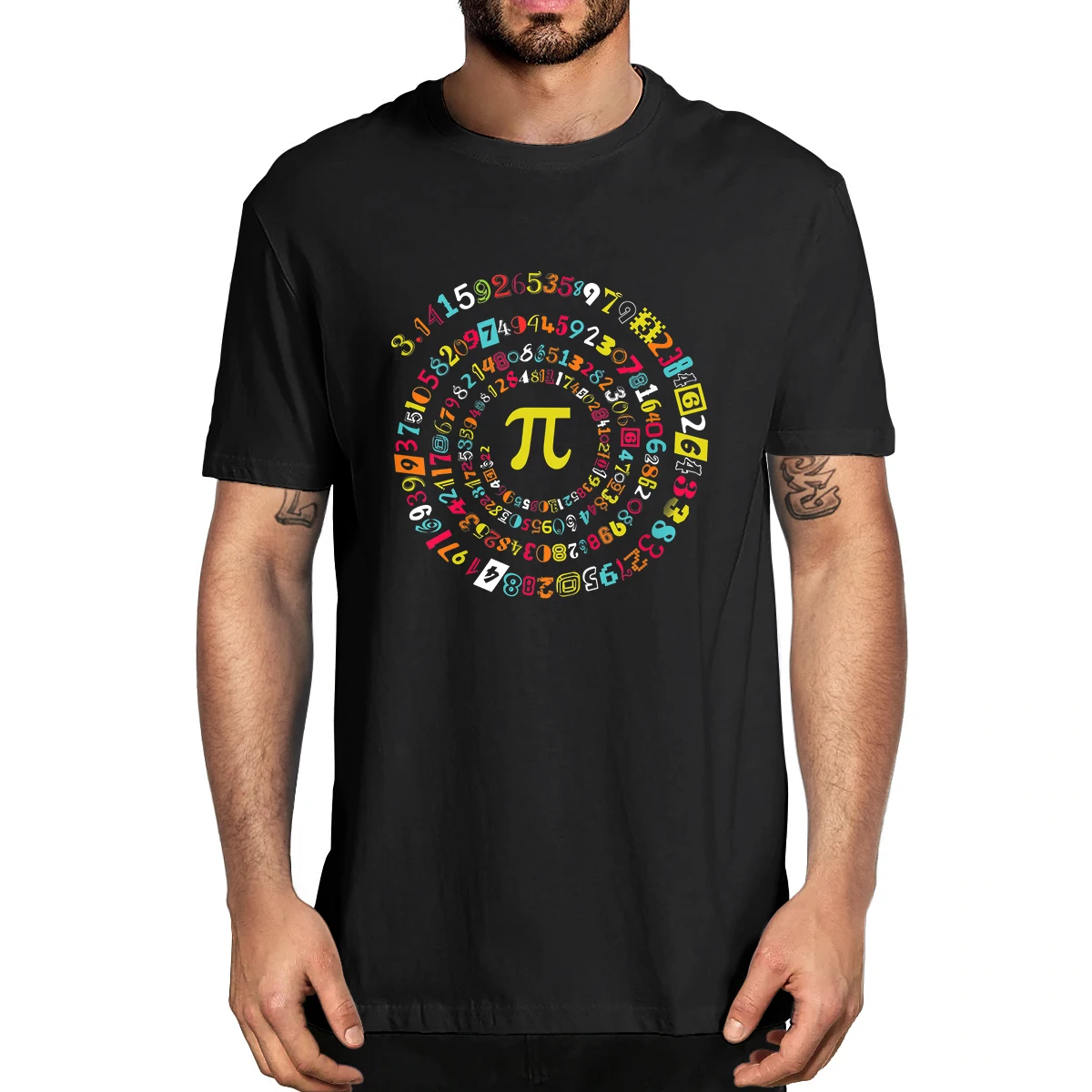 100% Cotton Funny Pi Day Shirt Spiral Math Tee For 3.14 Men's Novelty Oversized T-Shirt Women Casual Streetwear