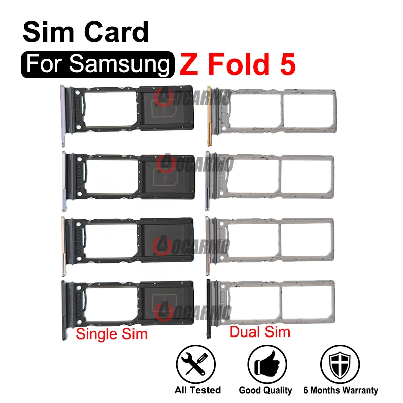 

Single + Dual Sim Tray For Samsung Galaxy Z Fold 5 SM- F946 Black/ Blue /White/Purple SIM Card Holder Slot Repair Parts