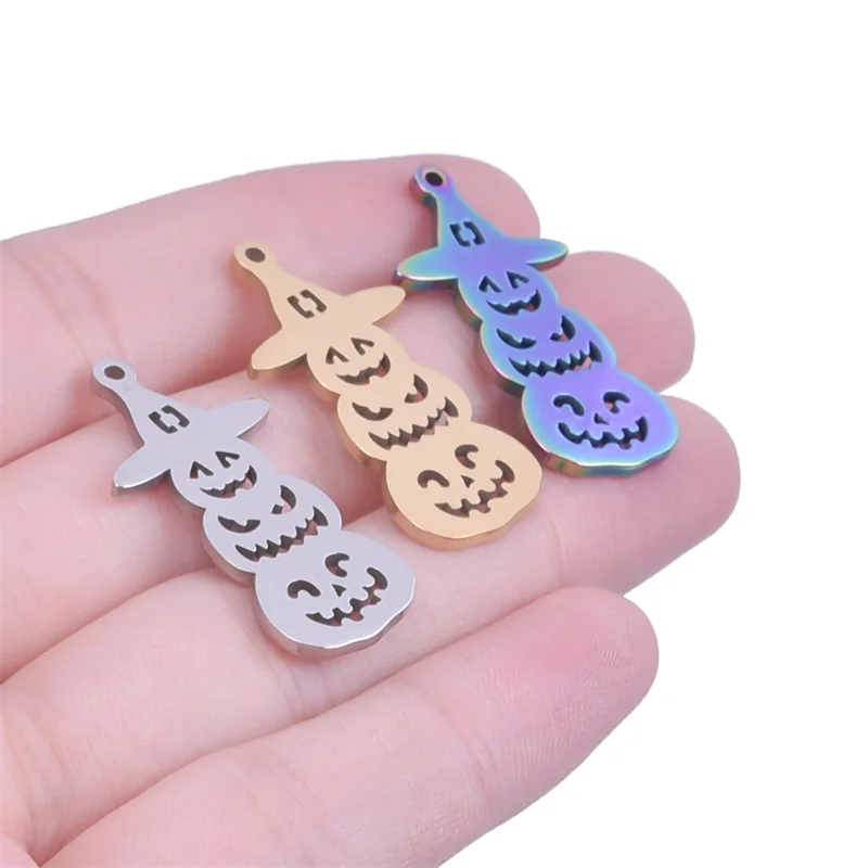 

10PCS/Lot Bulk Stainless Steel Snowman Charm Pendant For Jewelry Findings Bracelets Necklace Making DIY Accessories Halloween