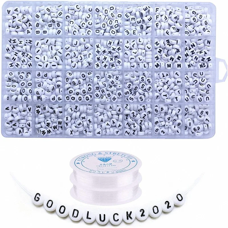 

1 коробка бусин в виде букв для телефона, браслет «сделай сам», плоские круглые бусины из полимерной глины, алфавит с именем для изготовления...