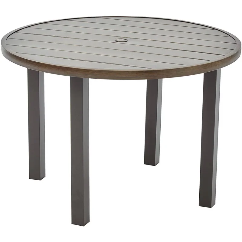 

Better Homes & Gardens Camrose Farmhouse Outdoor Steel Slat Round Table outdoor table camping camping