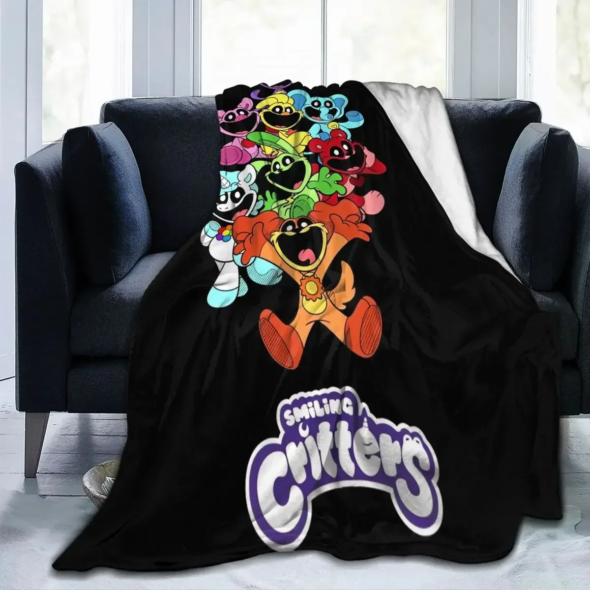 Фланелевое одеяло S-Smiling Critters с рисунком Catnap Dogday теплое мягкое для видеоигр