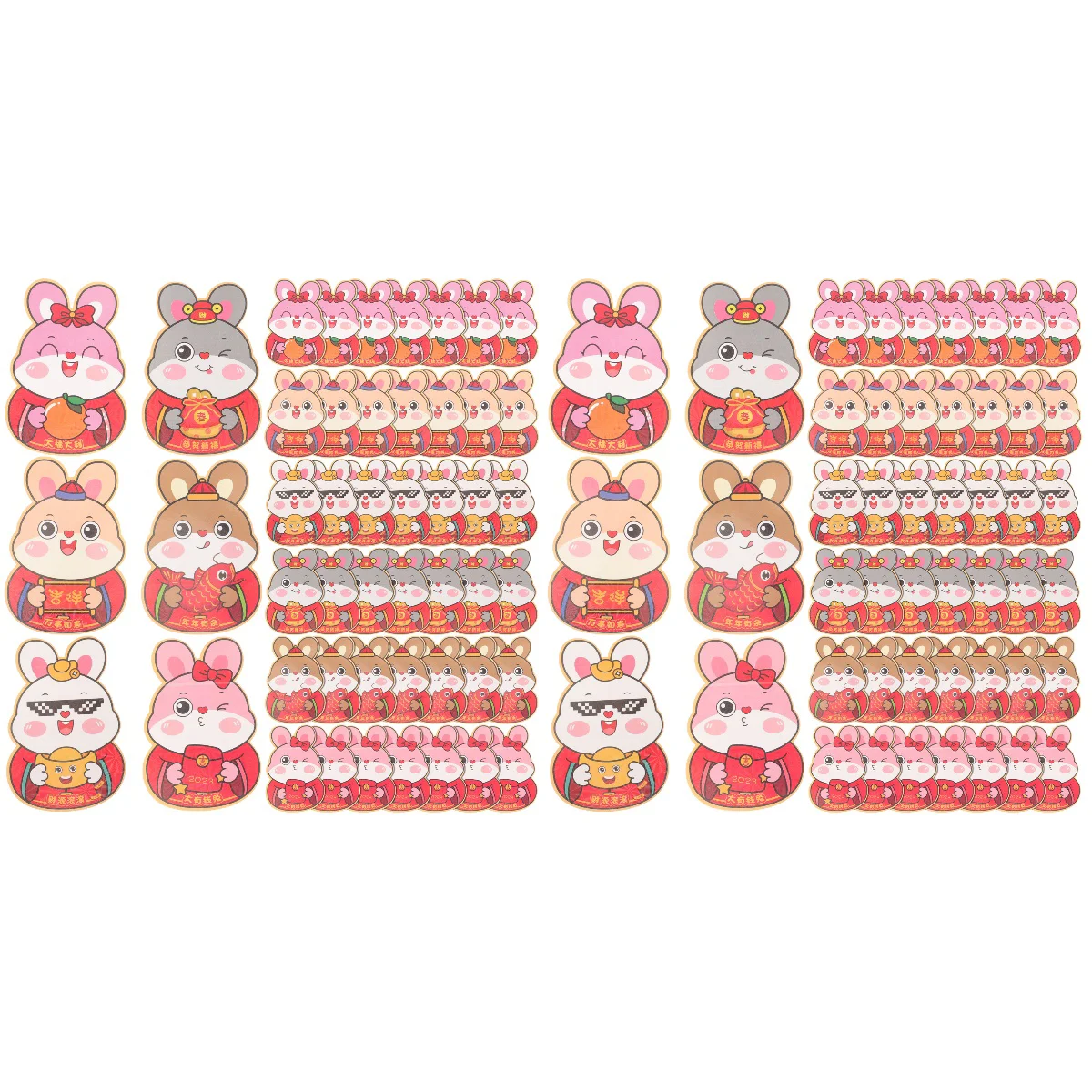 

100 Chinese New Year Red Envelopes Rabbit Year Red Packets New Year Party Favors