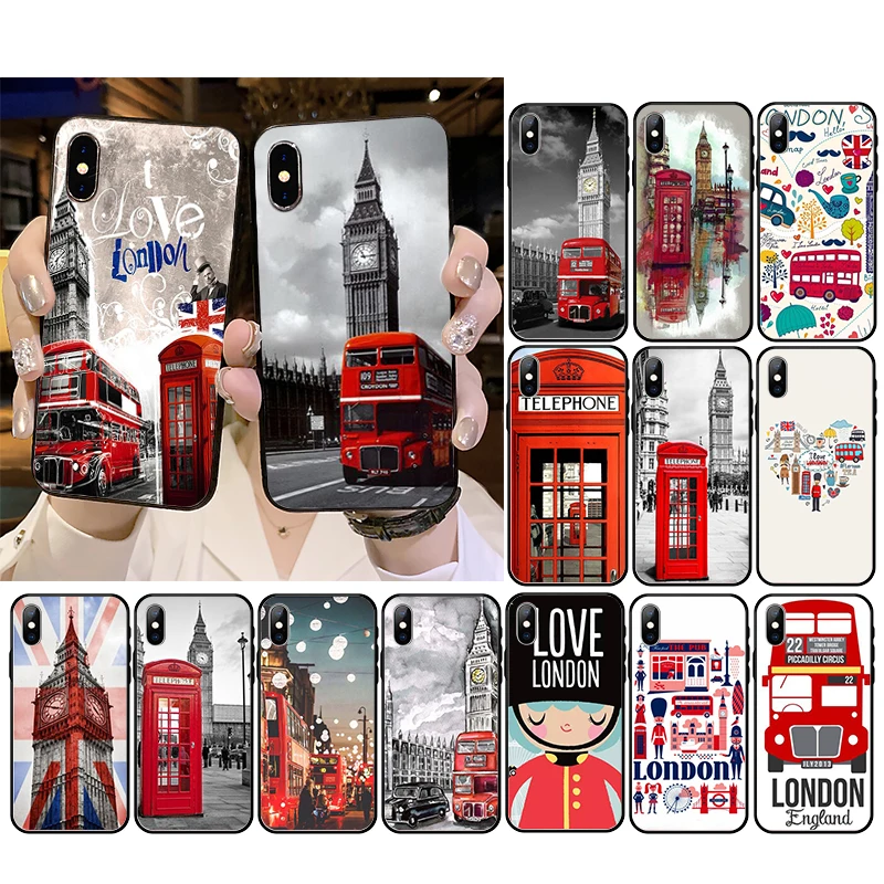 Телефонный чехол с лондонским автобусом и Биг Бен для iphone 13 Pro Max 12mini 12 11 ProMax XS MAX XR