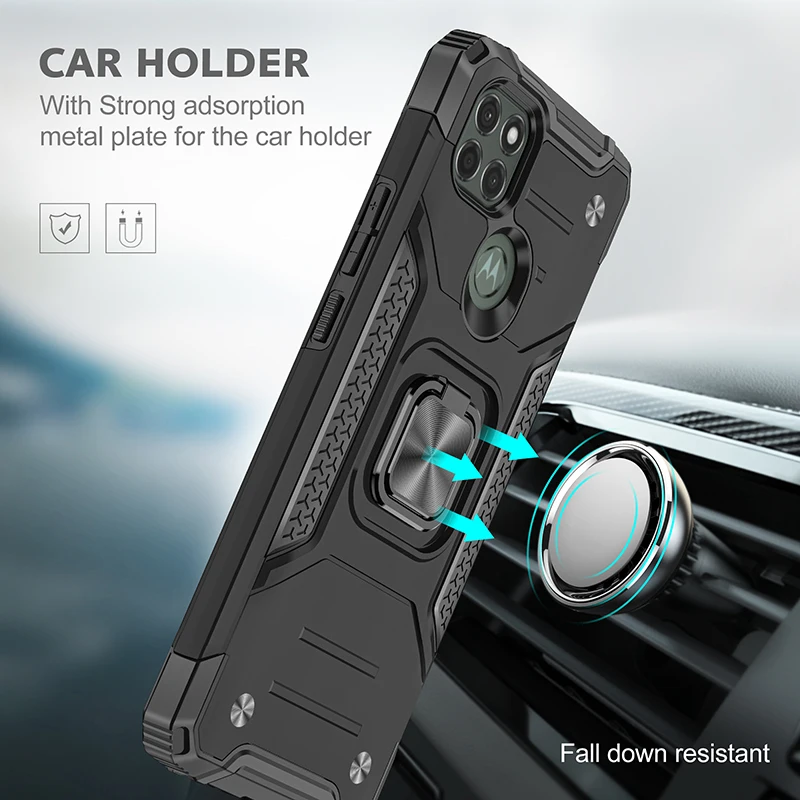 shockproof armor phone case for motorola g9 plus g8 power lite g7 car holder with ring protection cover for moto g stylus g fast free global shipping