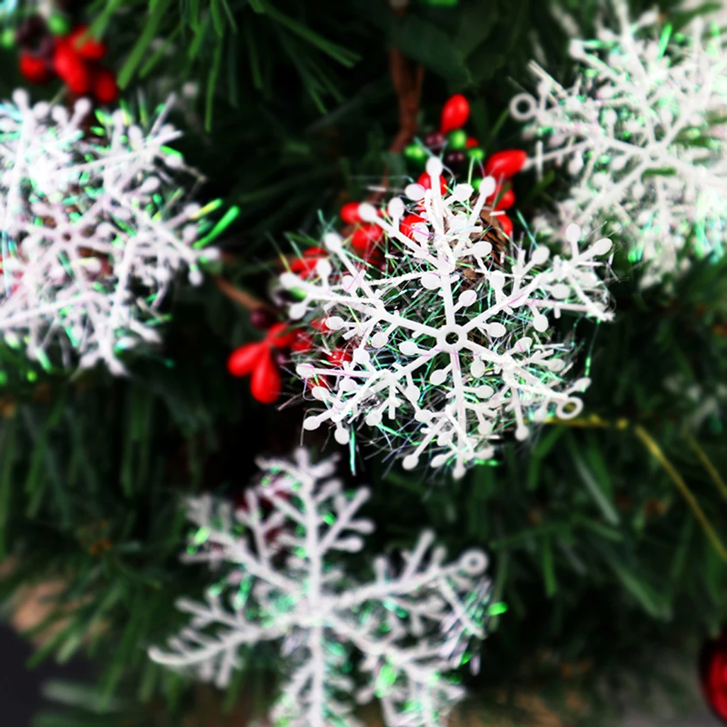 

24pcs Christmas 3d Snowflake String Decorations Xmas Tree Hanging Ornaments Winter Style Decor For Home Party Holiday Ornaments