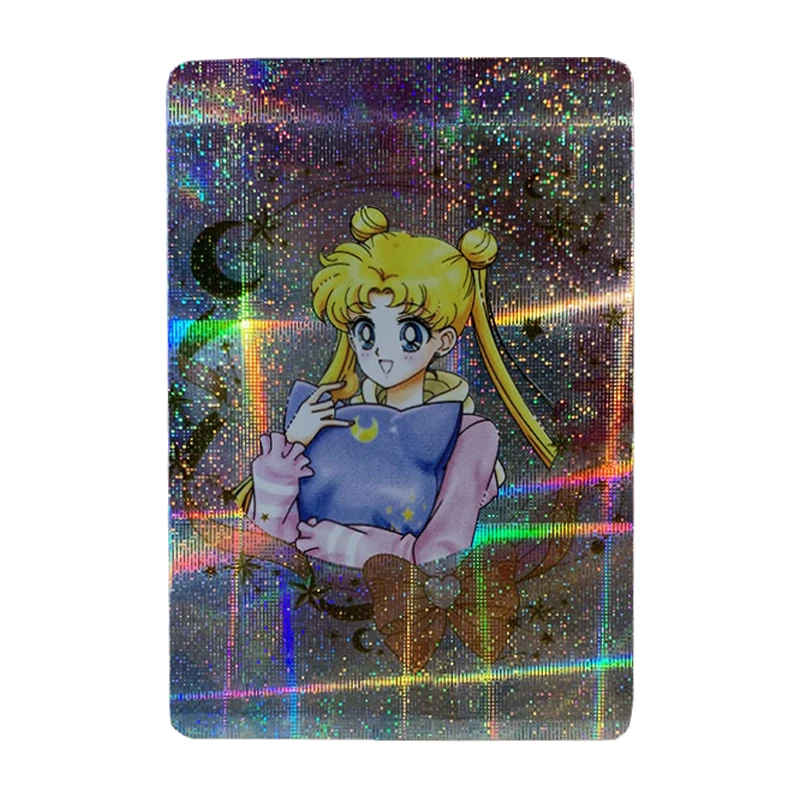 

10Pcs/set Sailor Moon Flash Card Pajamas Series Tsukino Usagi Hobby Collectibles Game Anime Collection Cards Suit Gift Toys