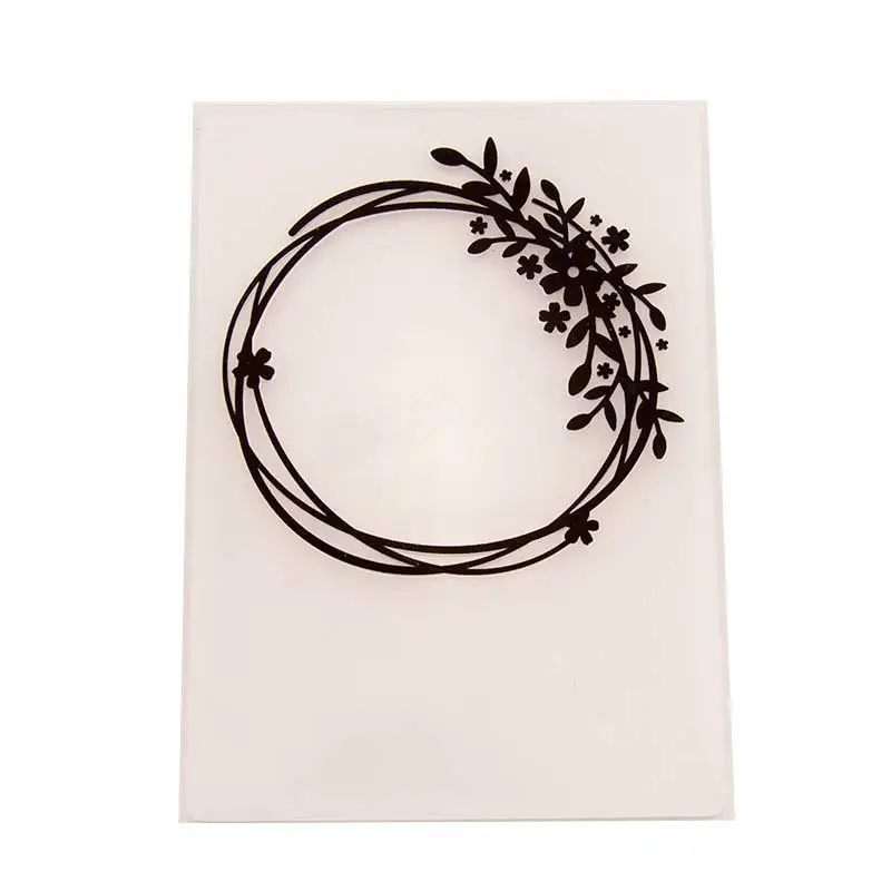 Пластиковая папка для тиснения круглая форма карточек из виноградной лозы